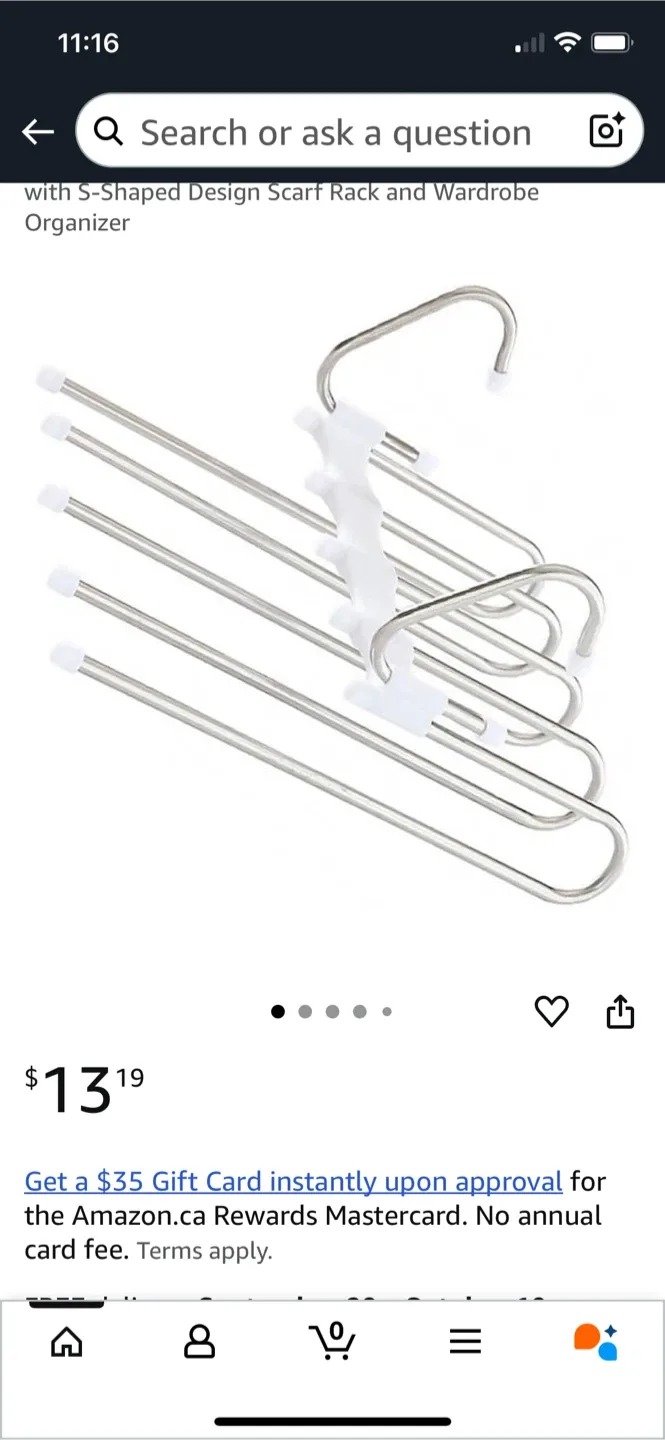 S-Shaped Scarf/Pants Rack & Wardrobe Organizer thumbnail