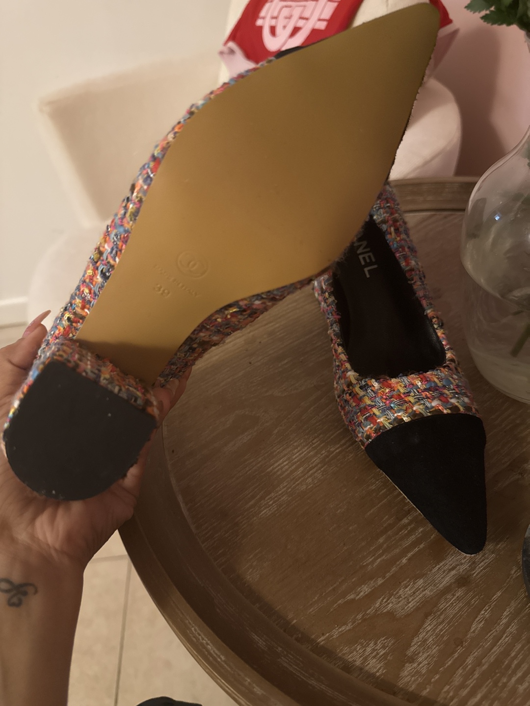 Chanel Multicolor Tweed Pumps Size 39 - photo 3