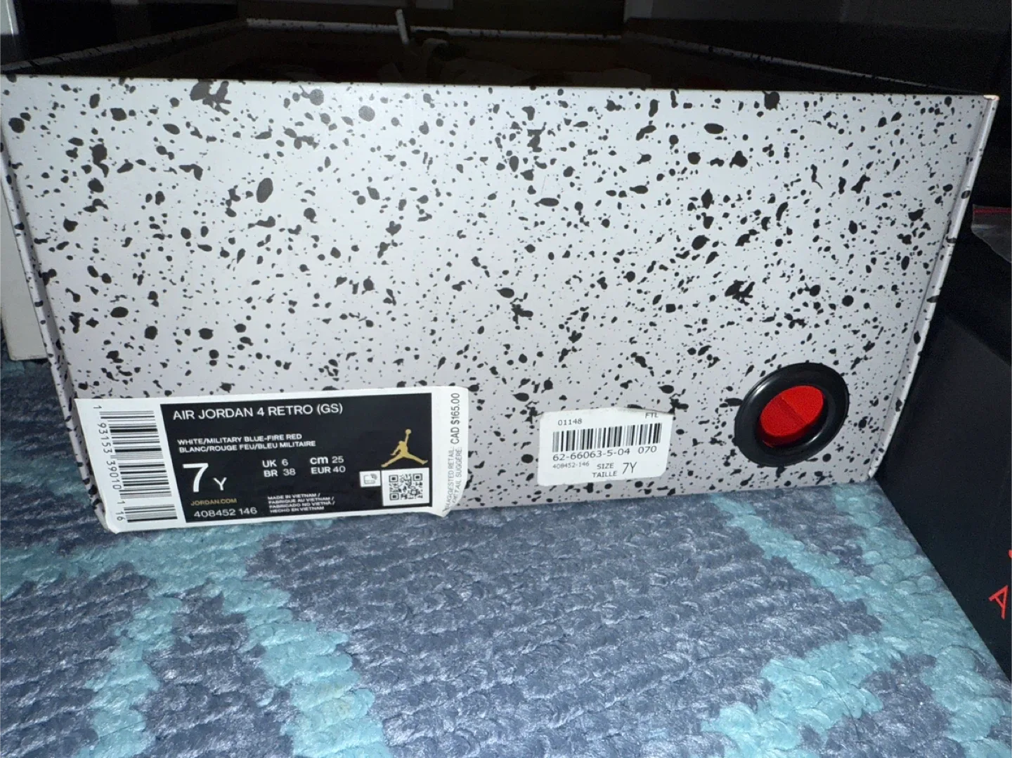 Air Jordan 4 Retro GS White/Military Blue - Size 7Y image indicator(5)