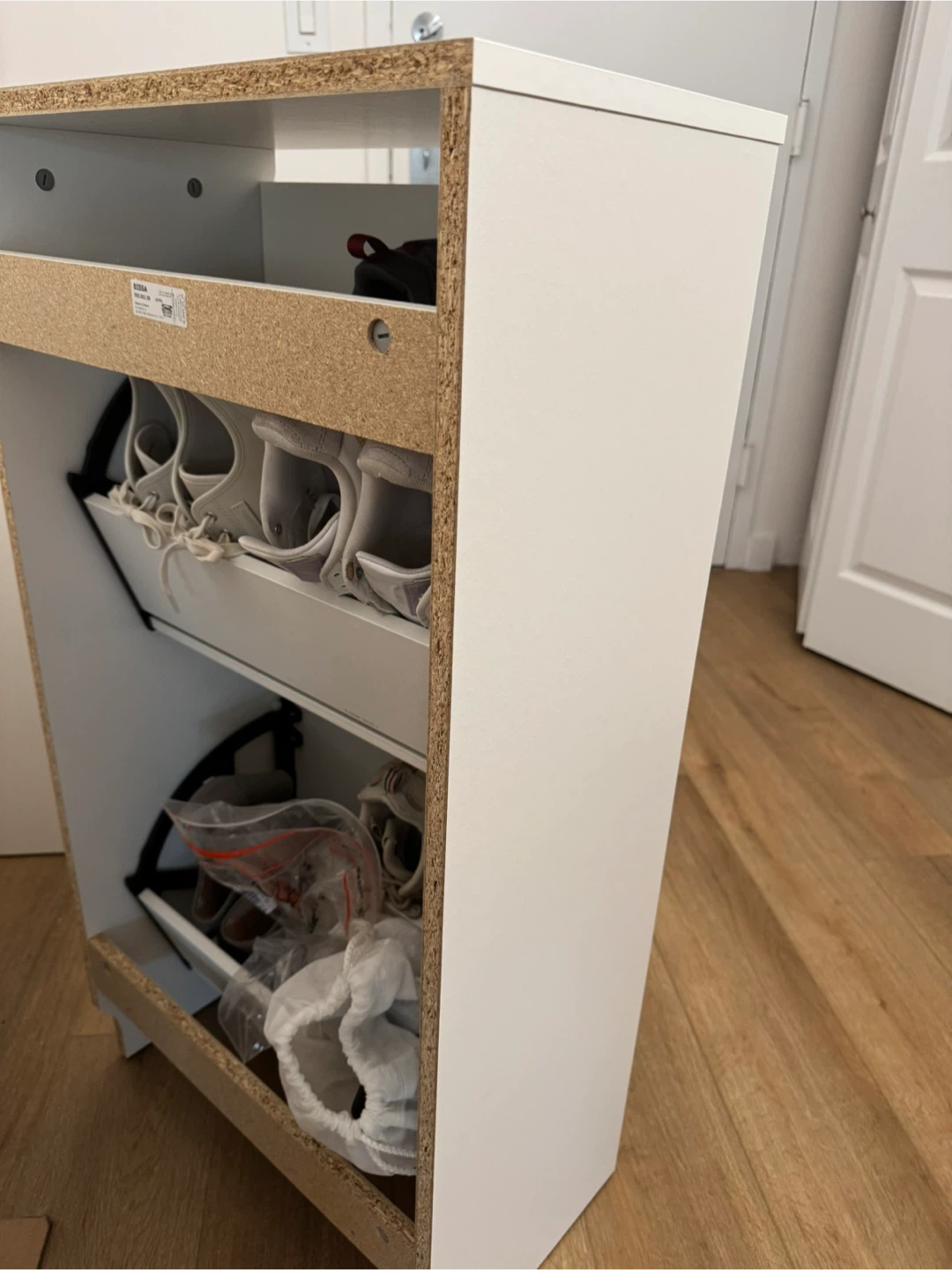 IKEA BISSA White Shoe Cabinet - 2 Compartments - photo 4