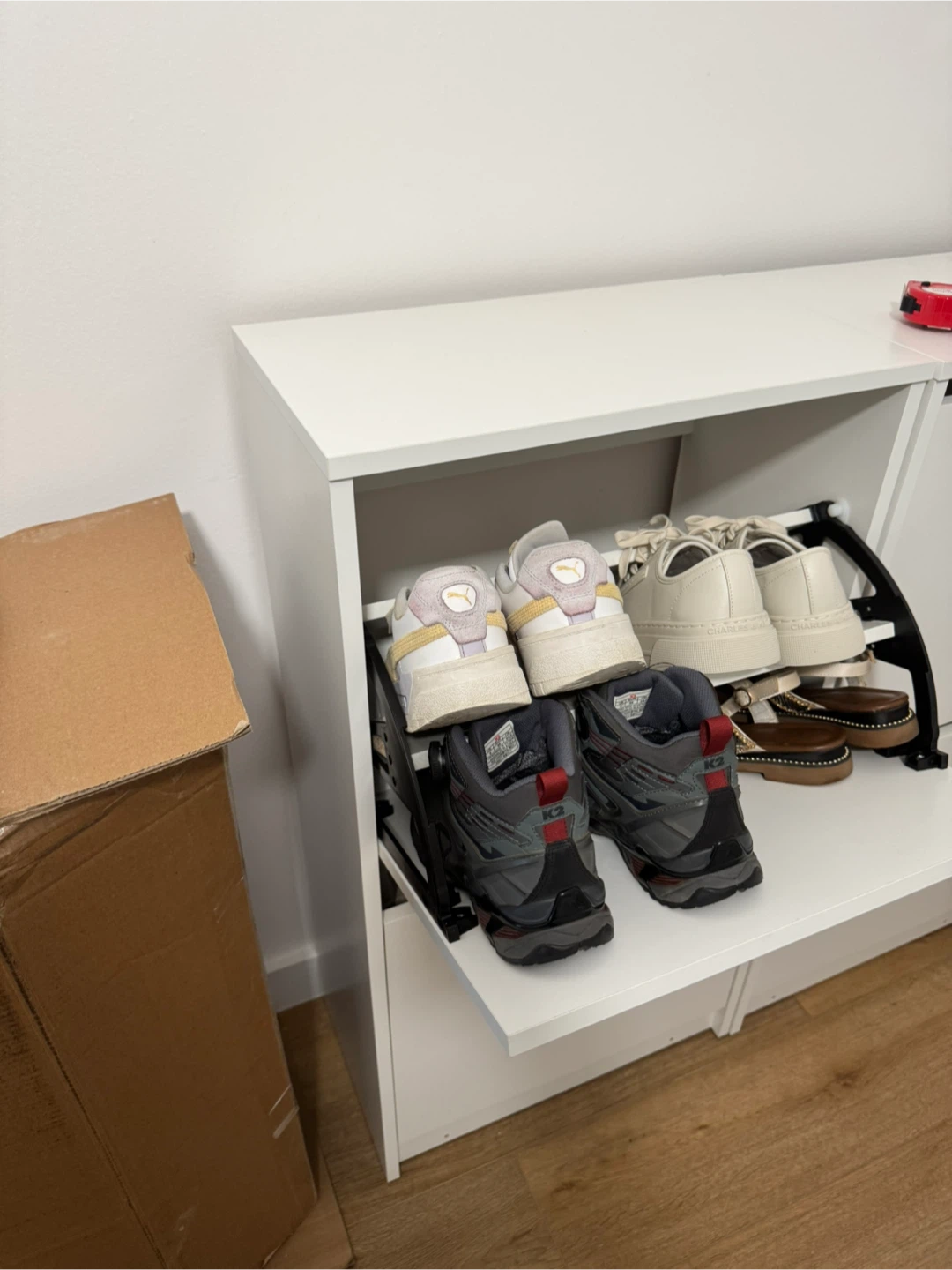 IKEA BISSA White Shoe Cabinet - 2 Compartments - photo 3