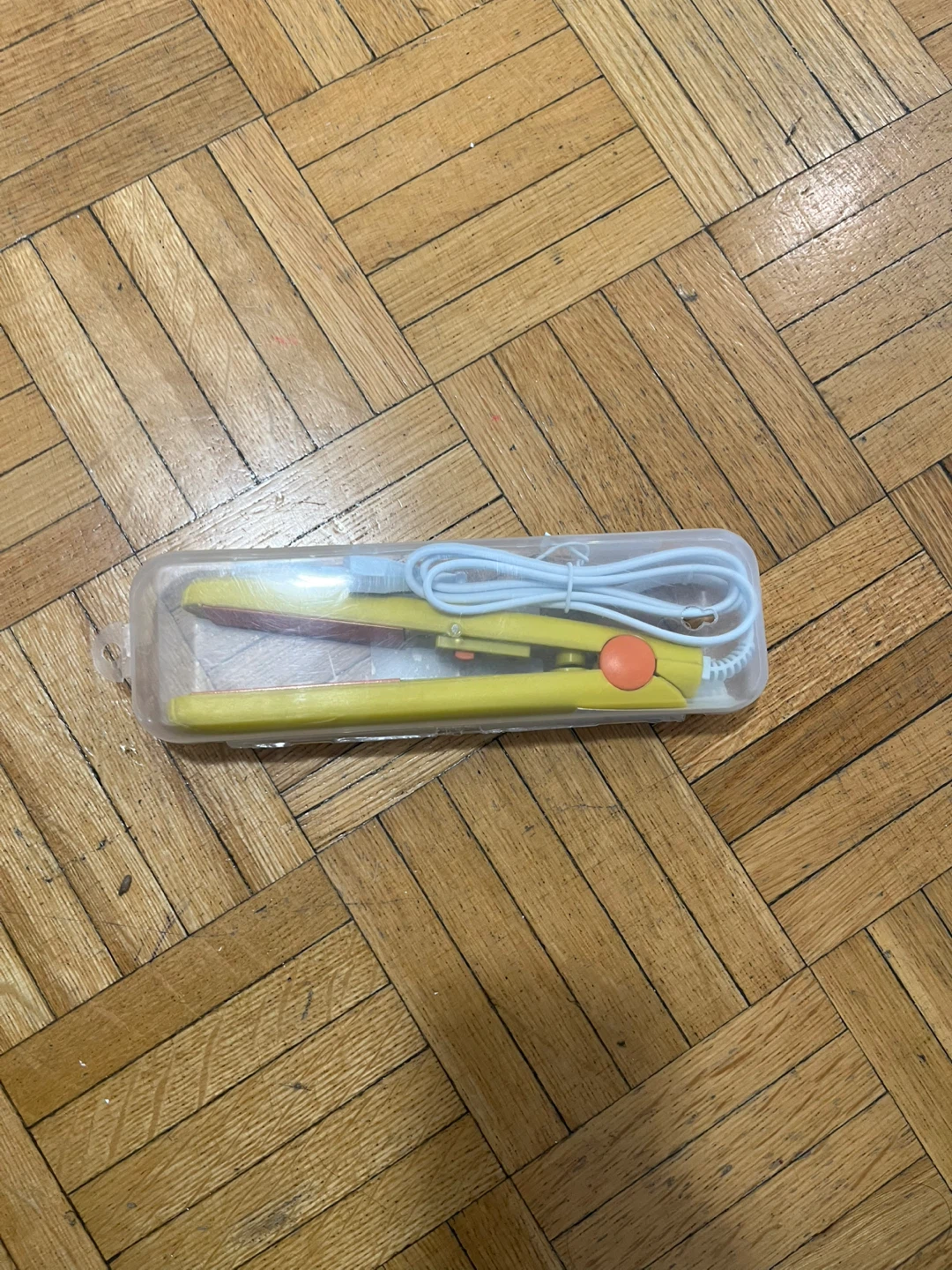 Yellow Mini Hair Straightener with Case