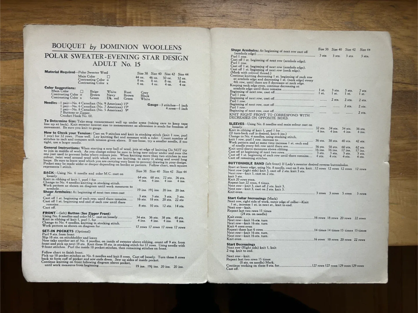 MCM sweater Vintage Knitting Pattern Bouquet Dominion Woollens image indicator(4)