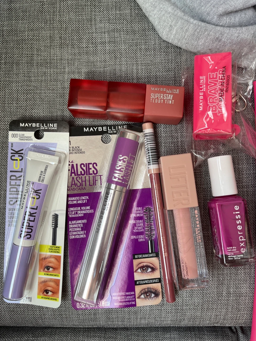 Maybelline Makeup Lot 8 items- Mascara, Lipstick, Nail Polish