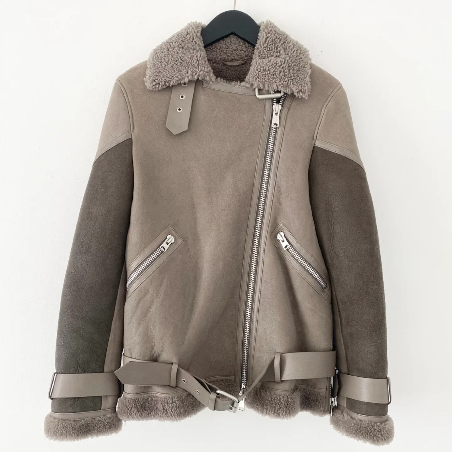 Allsaints Hawley Shearling Biker Jacket image indicator(2)