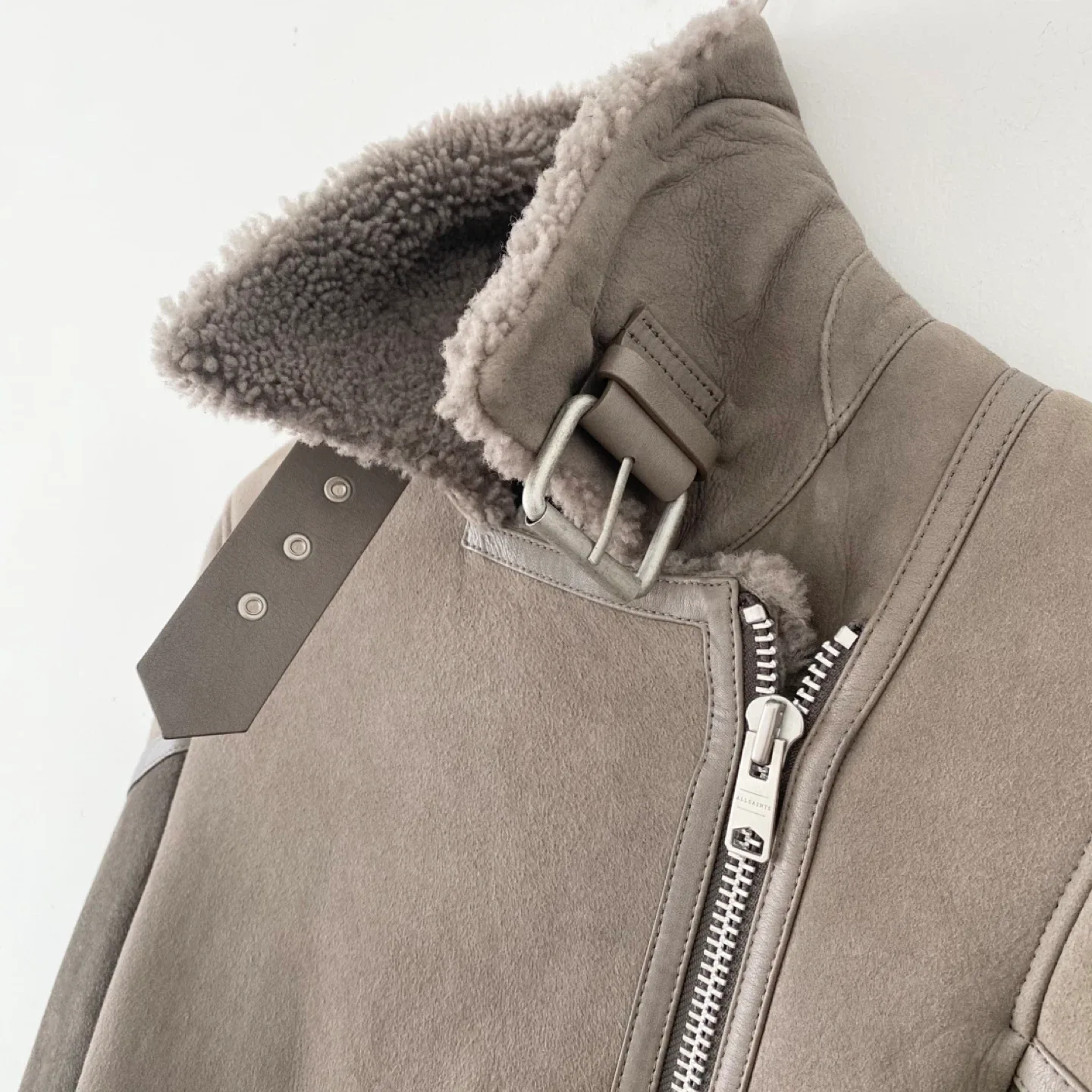 Allsaints Hawley Shearling Biker Jacket image indicator(7)