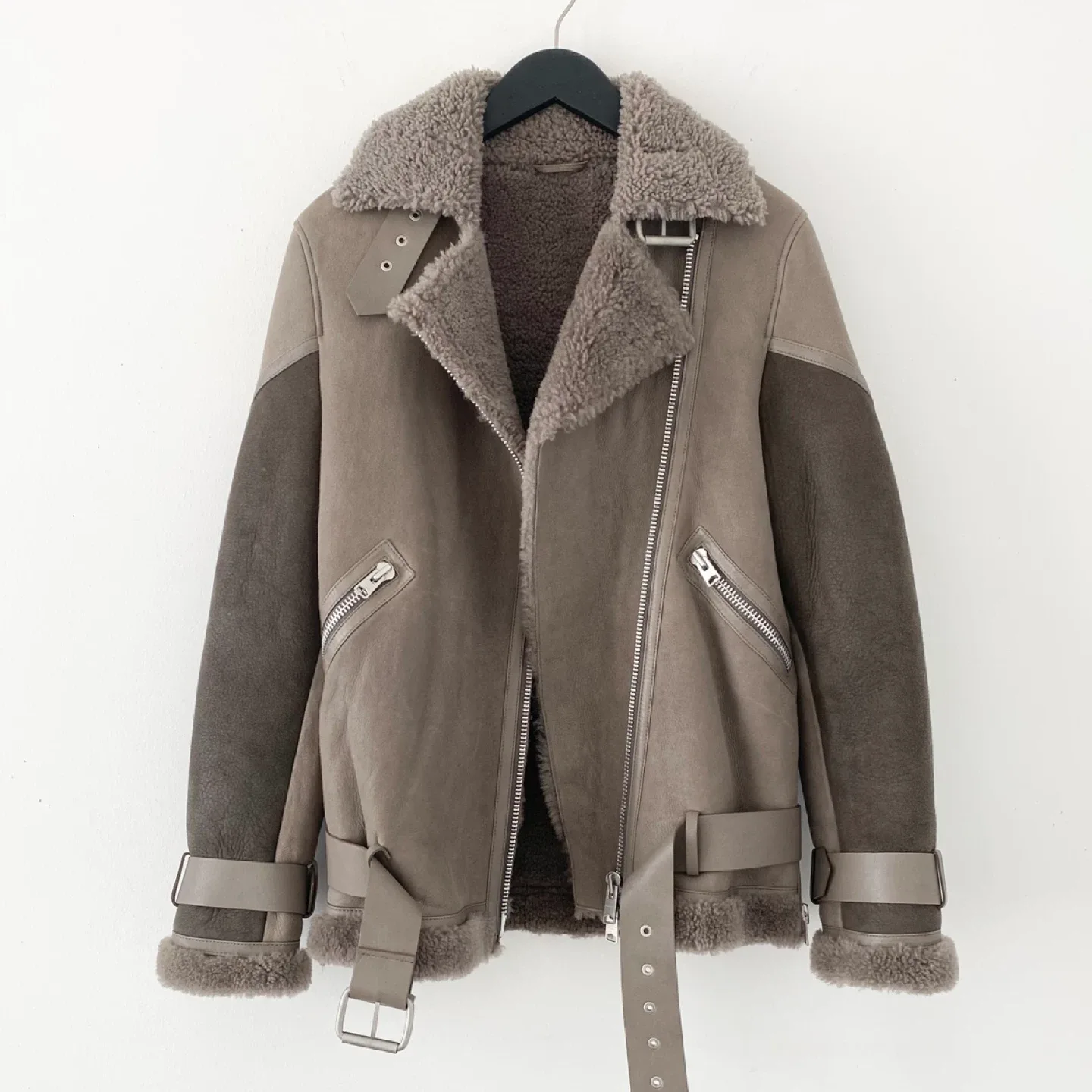 Allsaints Hawley Shearling Biker Jacket image indicator(3)