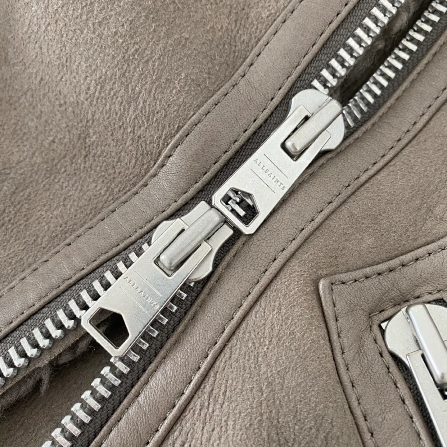 Allsaints Hawley Shearling Biker Jacket image indicator(8)