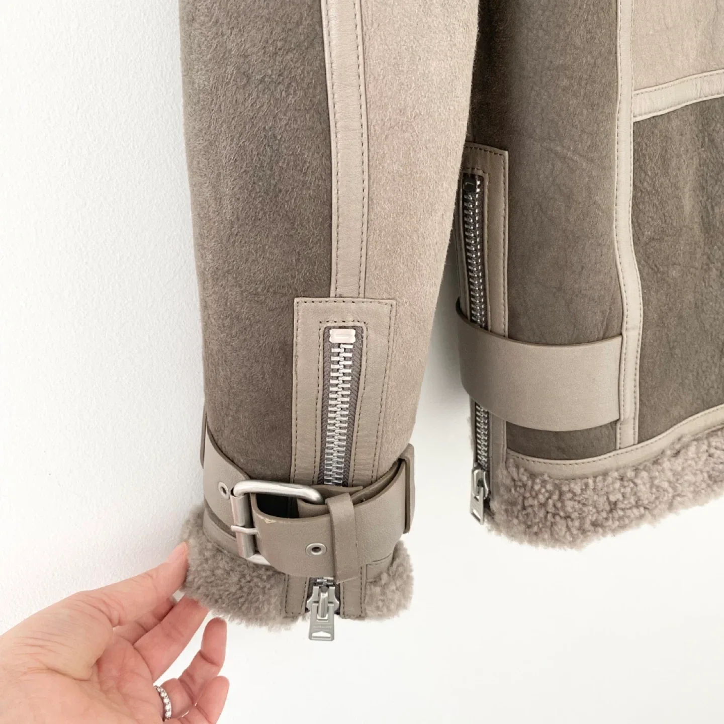 Allsaints Hawley Shearling Biker Jacket image indicator(6)