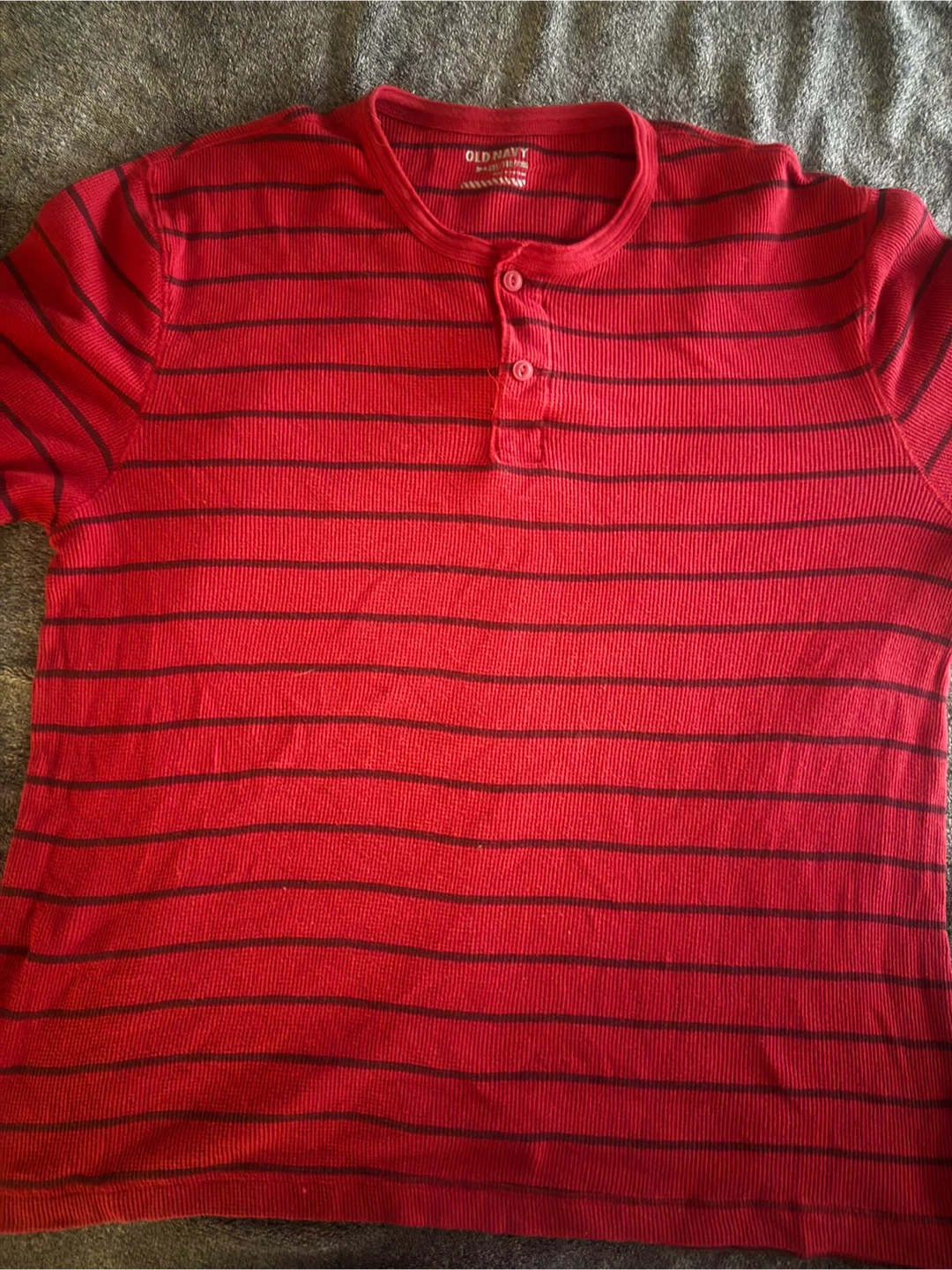 Old Navy Men's Red Striped Long Sleeve Shirt - photo 2