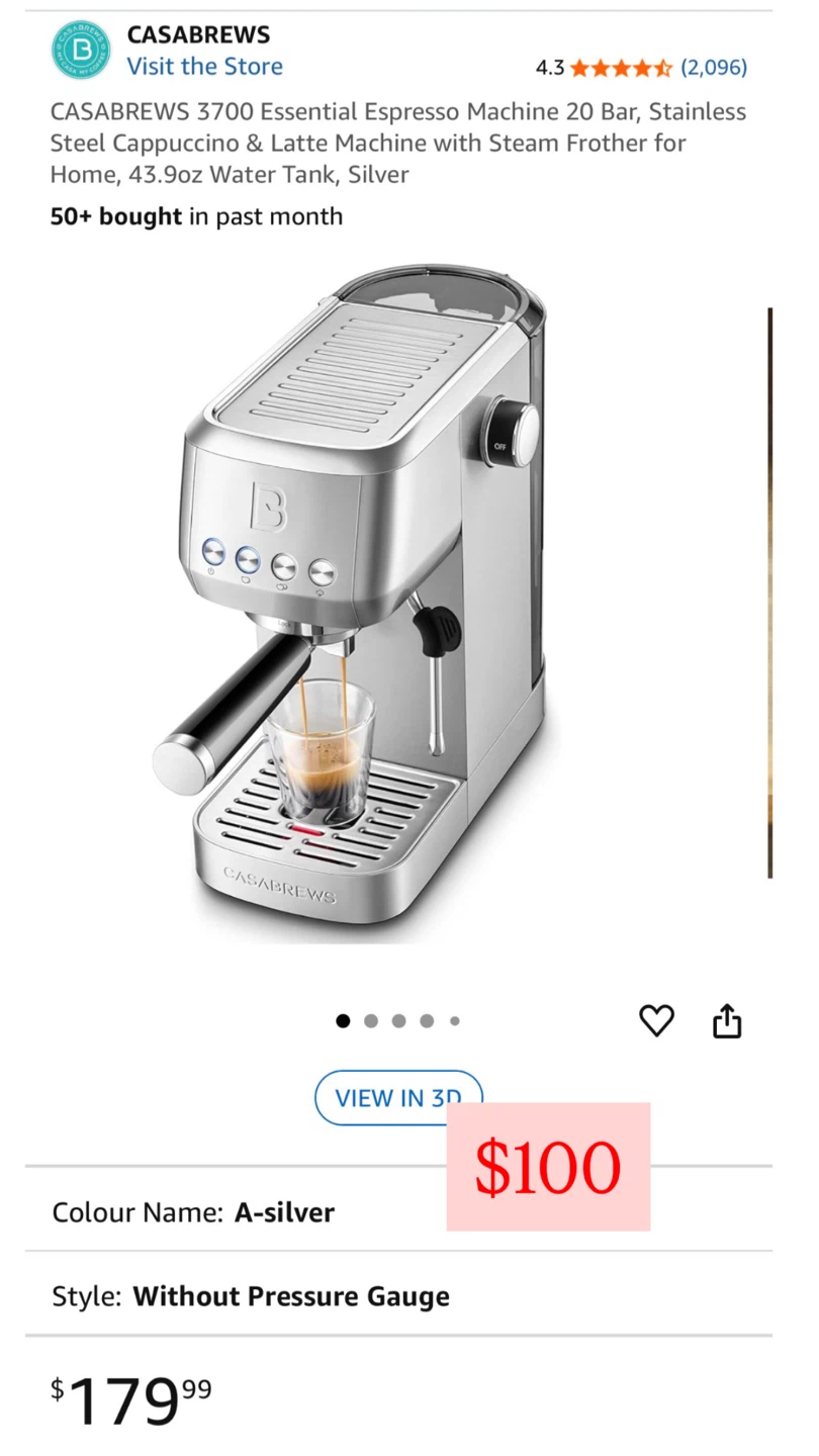 Casabrews 3700 Essential Espresso Machine