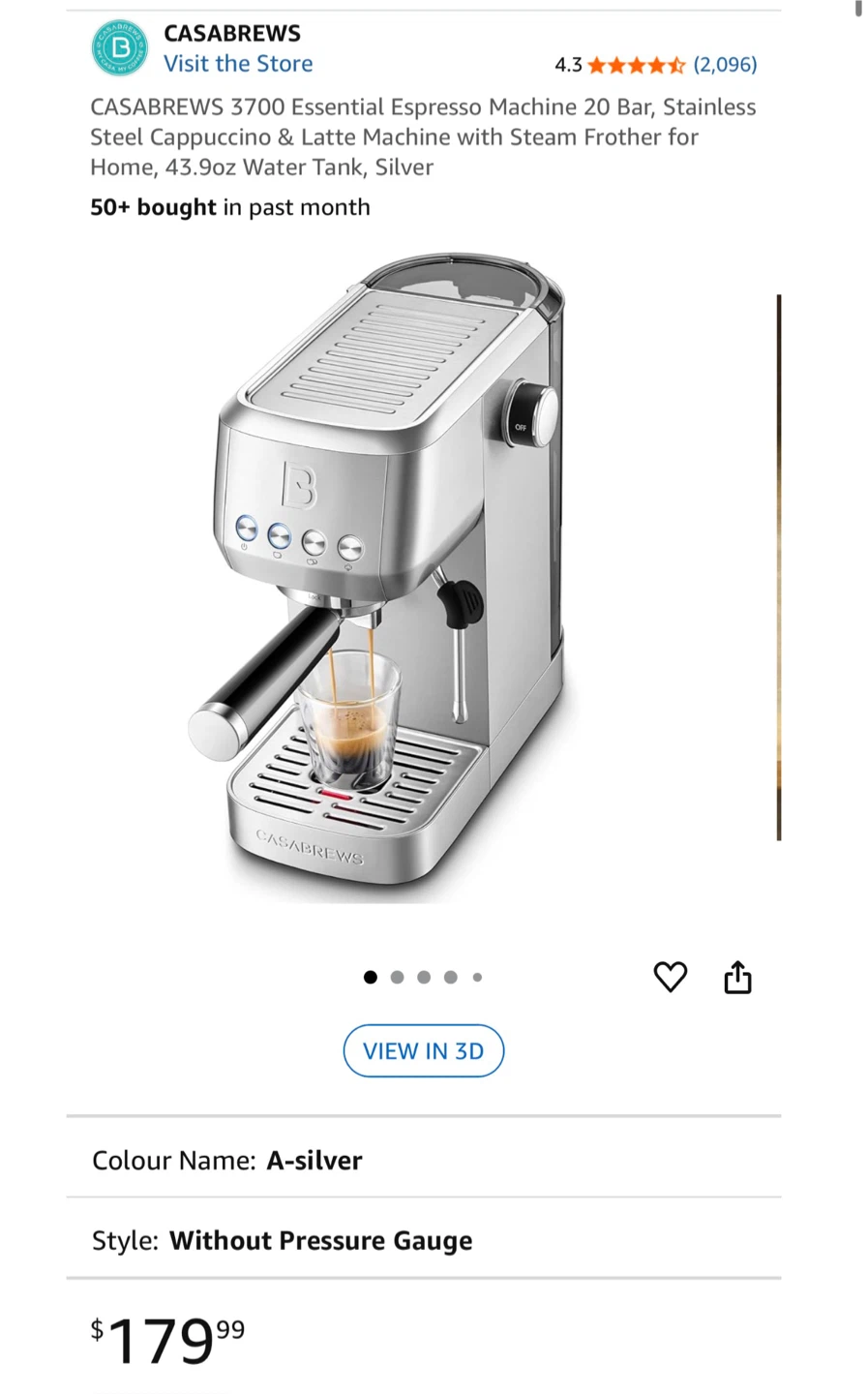 Casabrews 3700 Essential Espresso Machine - photo 2
