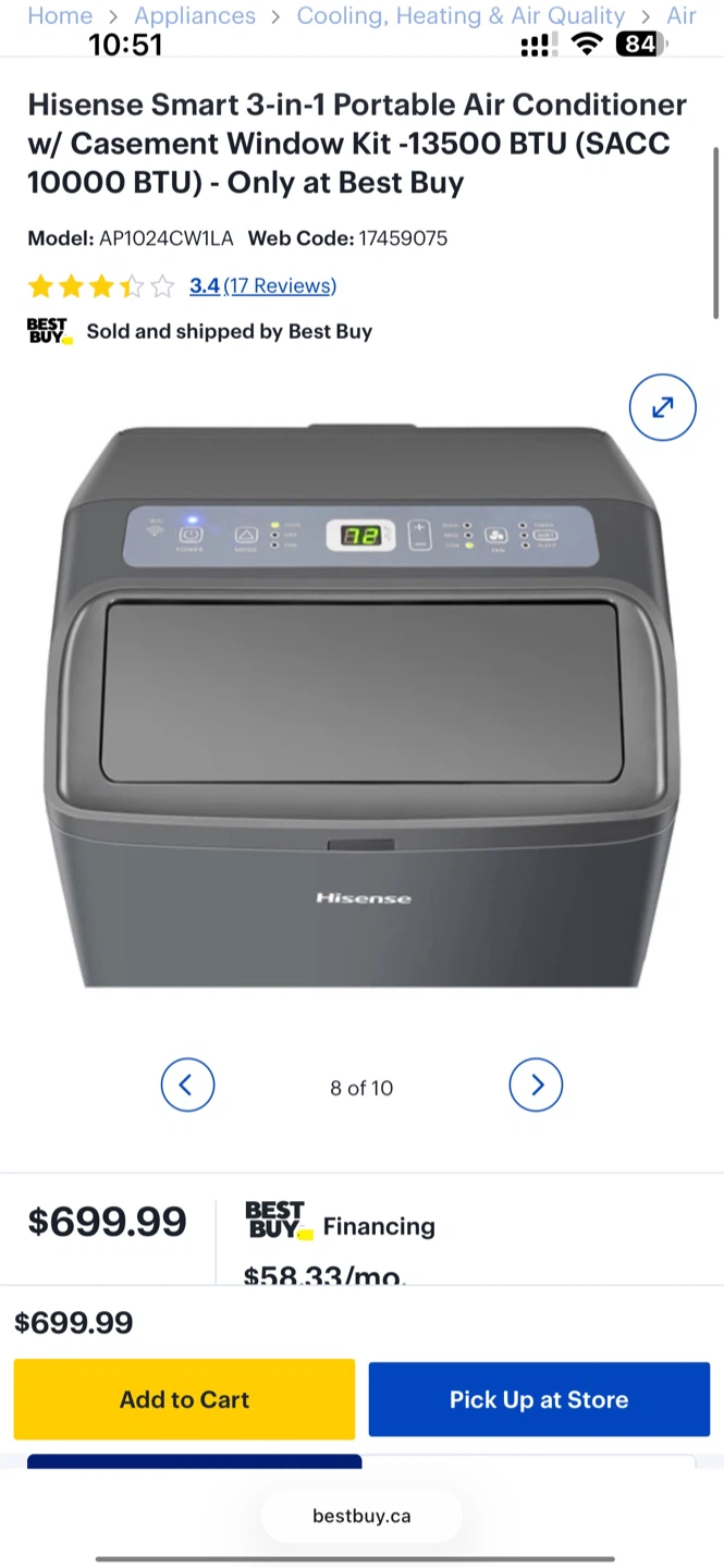 Hisense Smart 3-in-1 Portable Air Conditioner - photo 2