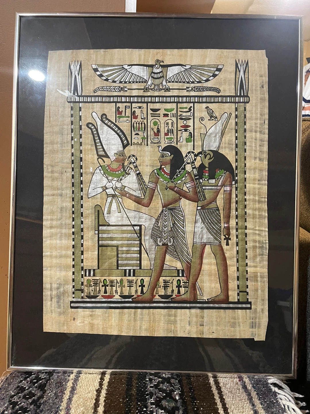 Framed Egyptian Papyrus Art - photo 4