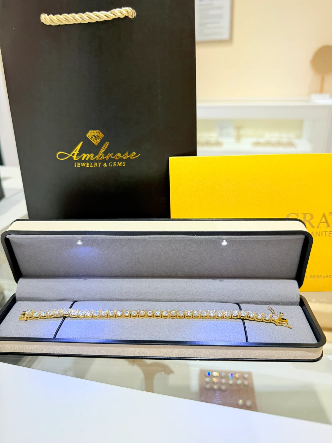 925 sterling silver gold plated moissanite tennis bracelet
