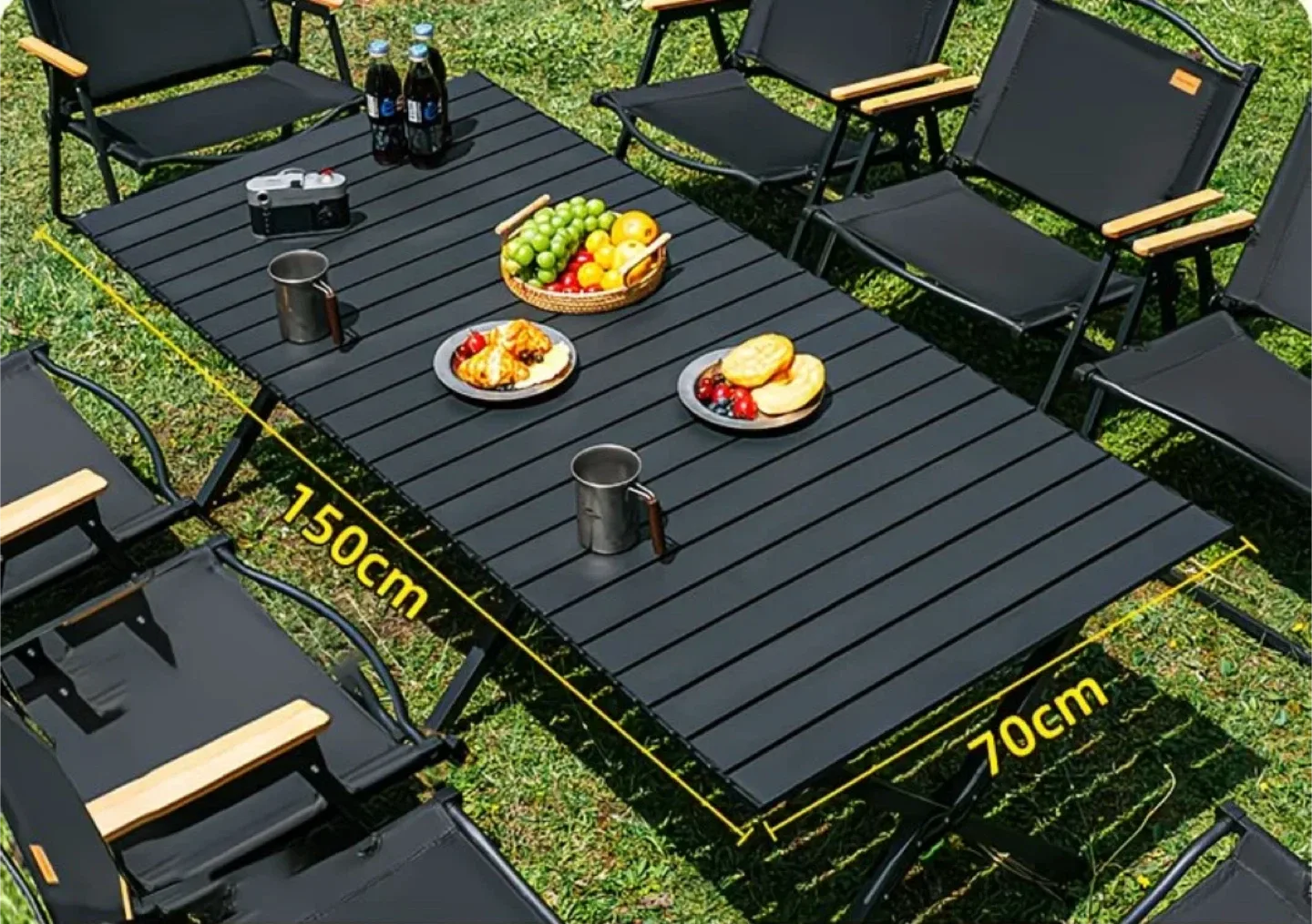 Camping Table and Chairs Set - Black image indicator(5)