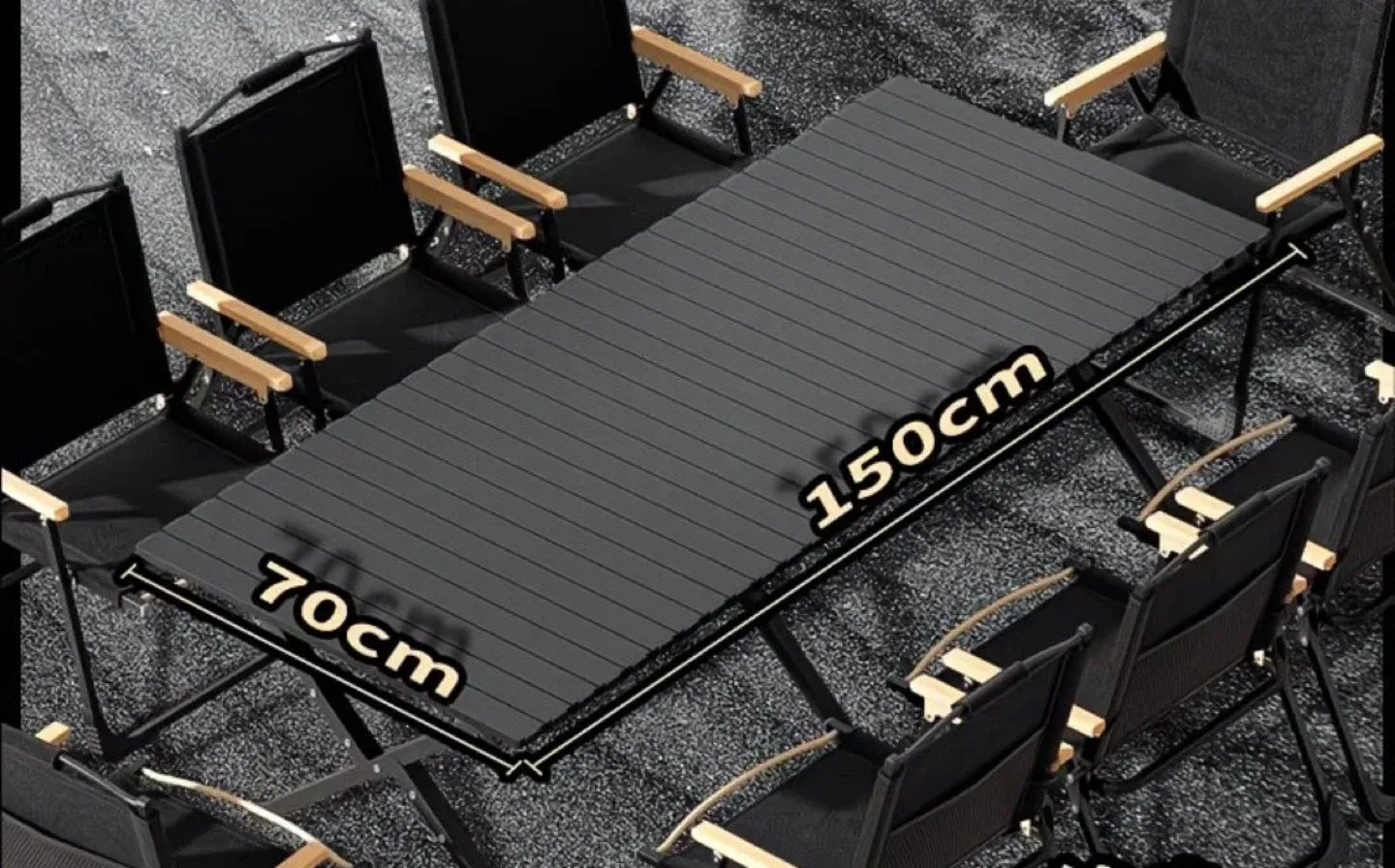 Camping Table and Chairs Set - Black image indicator(3)