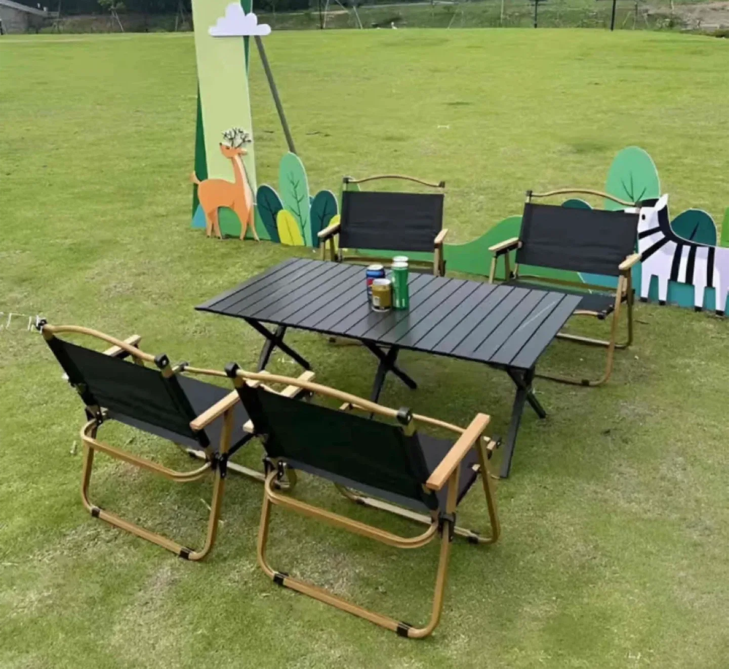 Camping Table and Chairs Set - Black image indicator(2)