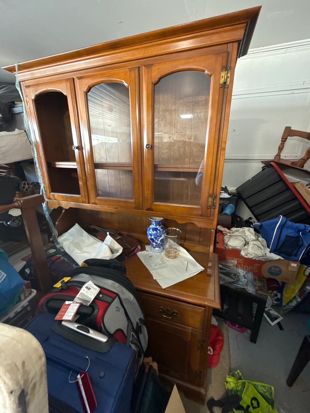 FREE Wooden Hutch with Glass Doors
