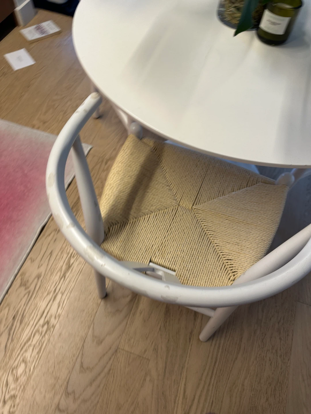 Round White Dining Table with Three Chairs (bundle) - photo 3