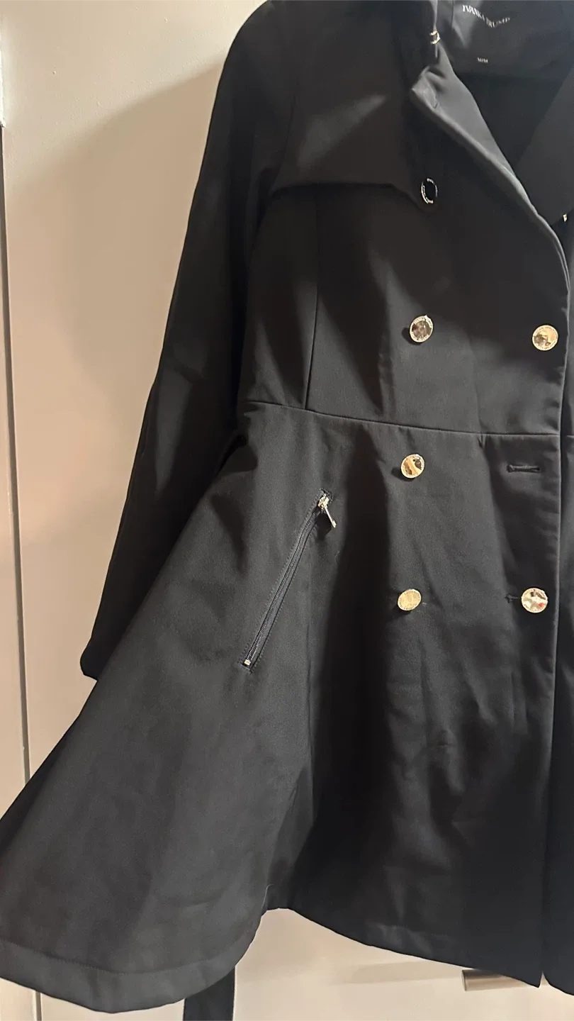 Ivanka Trump Black Trench Coat - Size M/M image indicator(3)