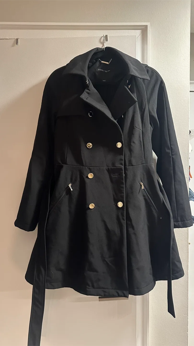 Ivanka Trump Black Trench Coat - Size M/M image indicator(2)