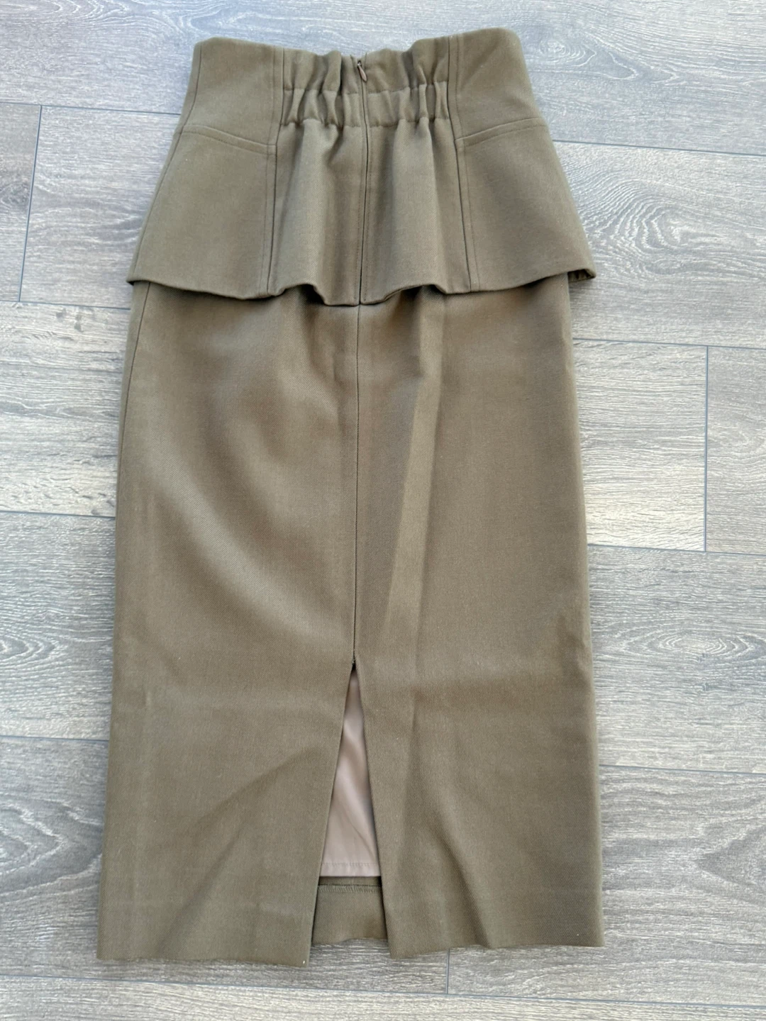 FRAY I.D Olive Green Wool Blend Skirt - Size 0 - photo 2
