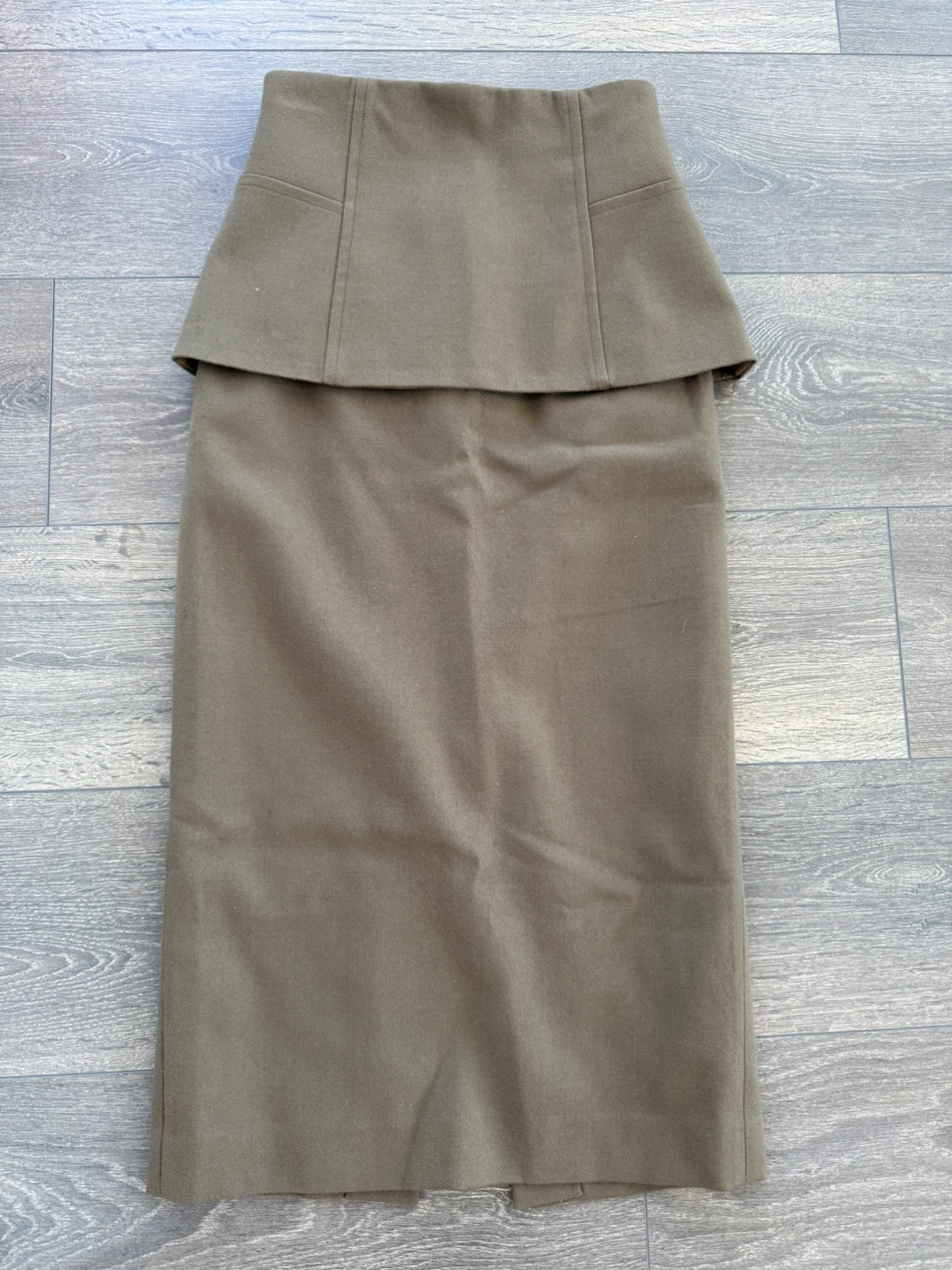 FRAY I.D Olive Green Wool Blend Skirt - Size 0