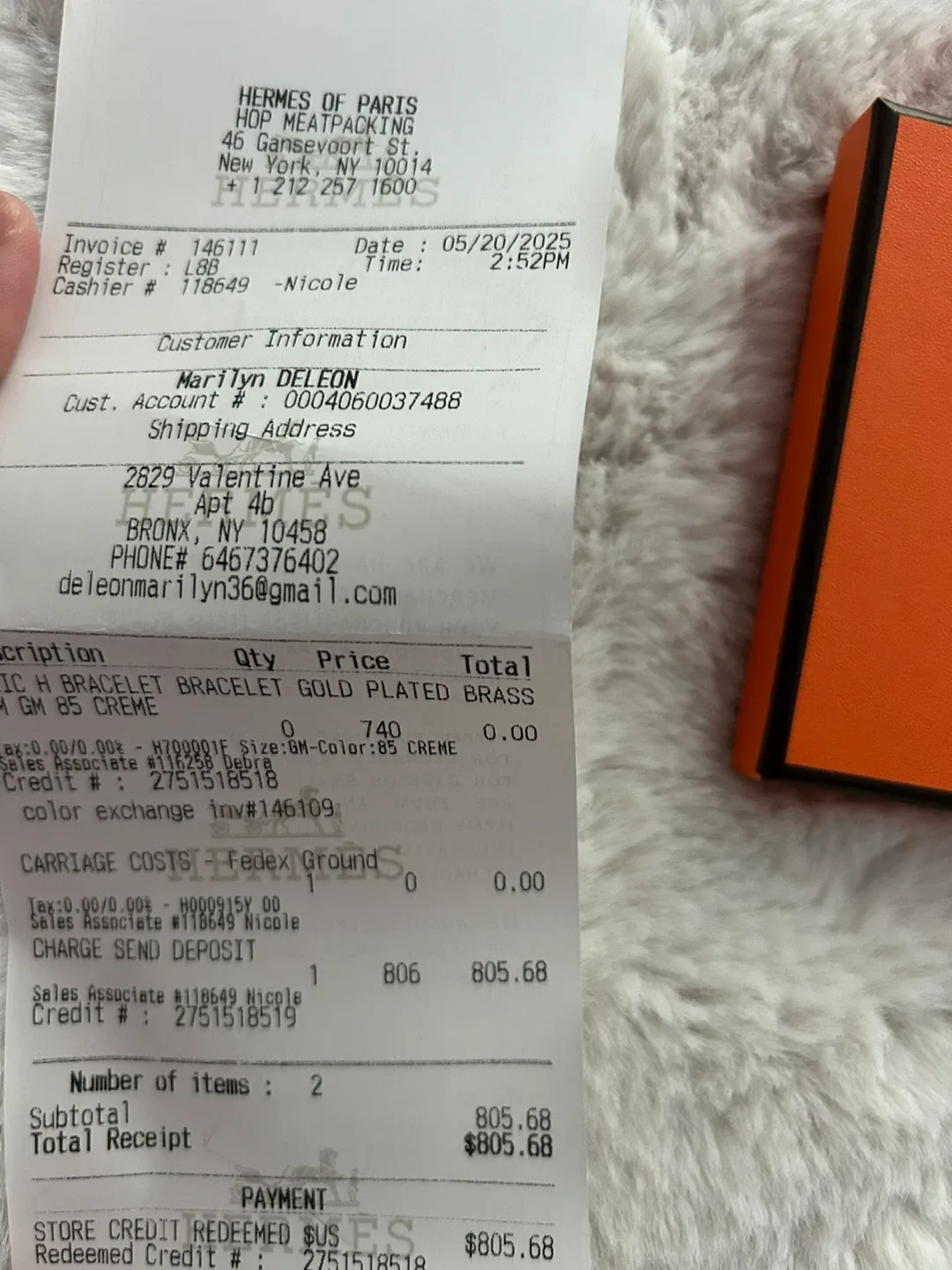 Hermes Clic H Bracelet GM 85 Creme Gold Plated image indicator(5)