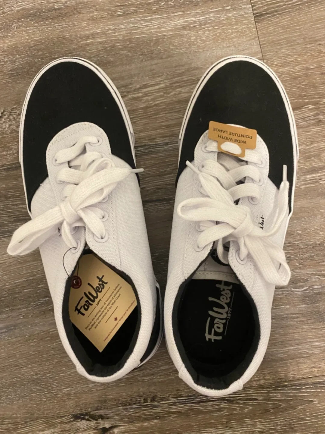 New FarWest Rope Sneakers - Black & White, Size 8 Wide thumbnail