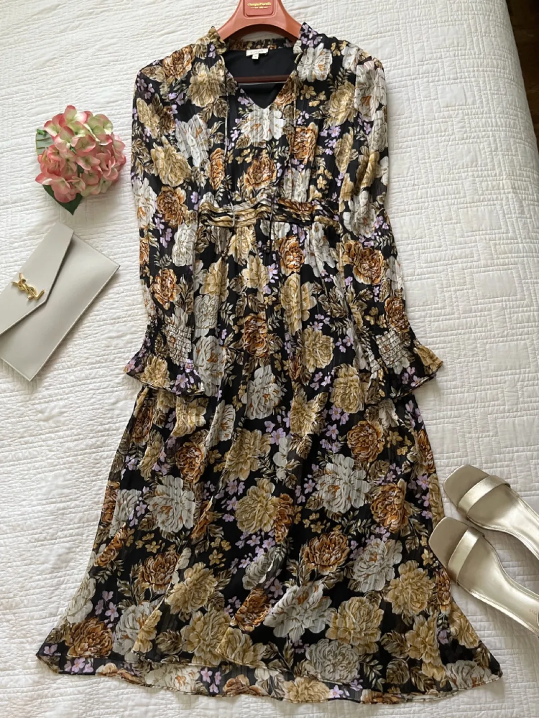 Chiffon Floral Print Dress - Size 12 thumbnail