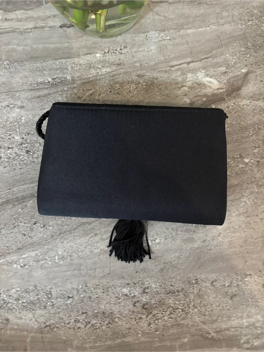 Alfred Sung Black Satin Quilted Small Evening purse - photo 3