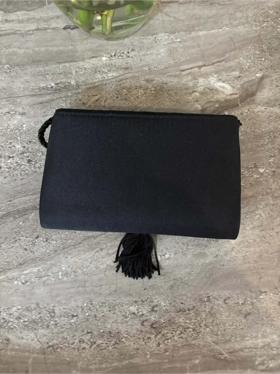 Alfred Sung Black Satin Quilted Small Evening purse image indicator(3)