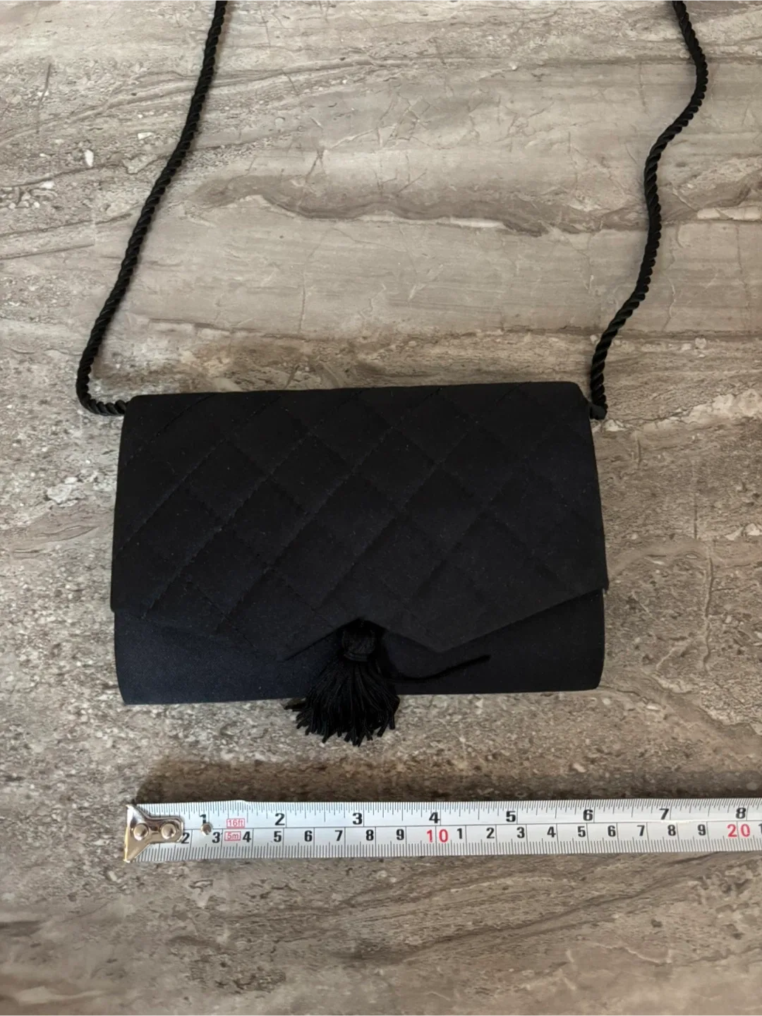 Alfred Sung Black Satin Quilted Small Evening purse image indicator(5)