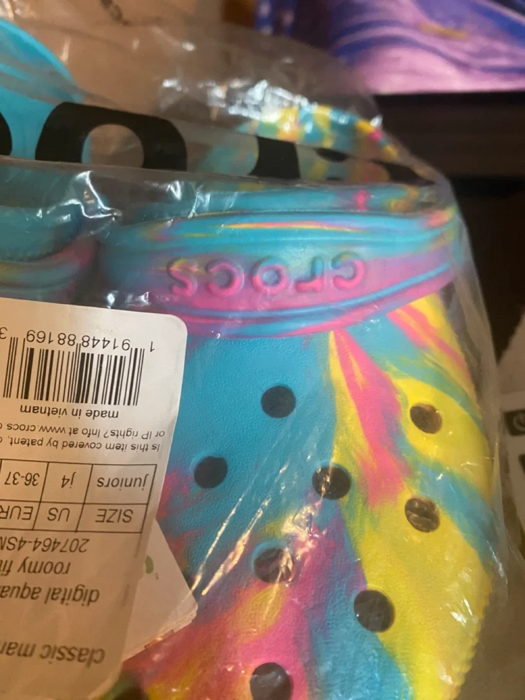 Crocs Classic Marbled Clog K Digital Aqua Multi J4 image indicator(2)