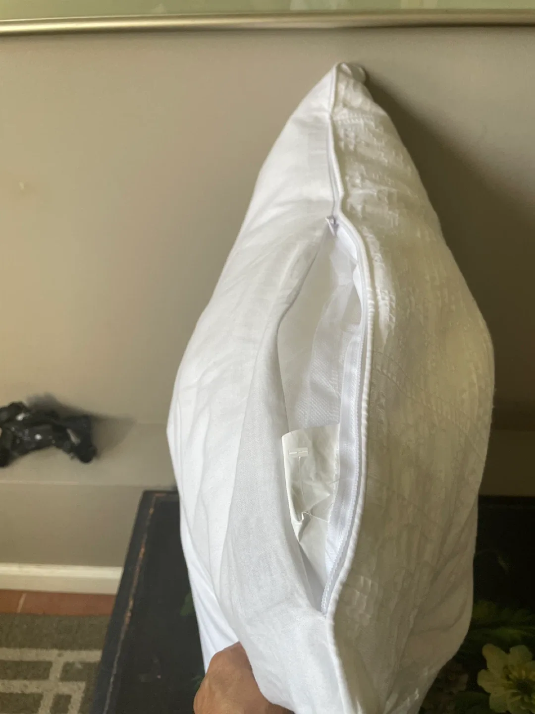 White Decorative Pillow with Zipper image indicator(3)