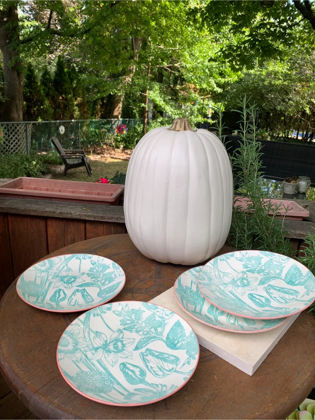 Floral Stoneware Plates-Set of Four image indicator(3)