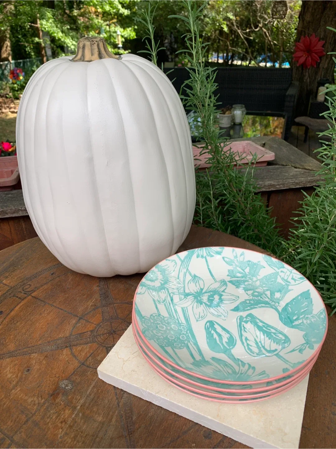 Floral Stoneware Plates-Set of Four thumbnail