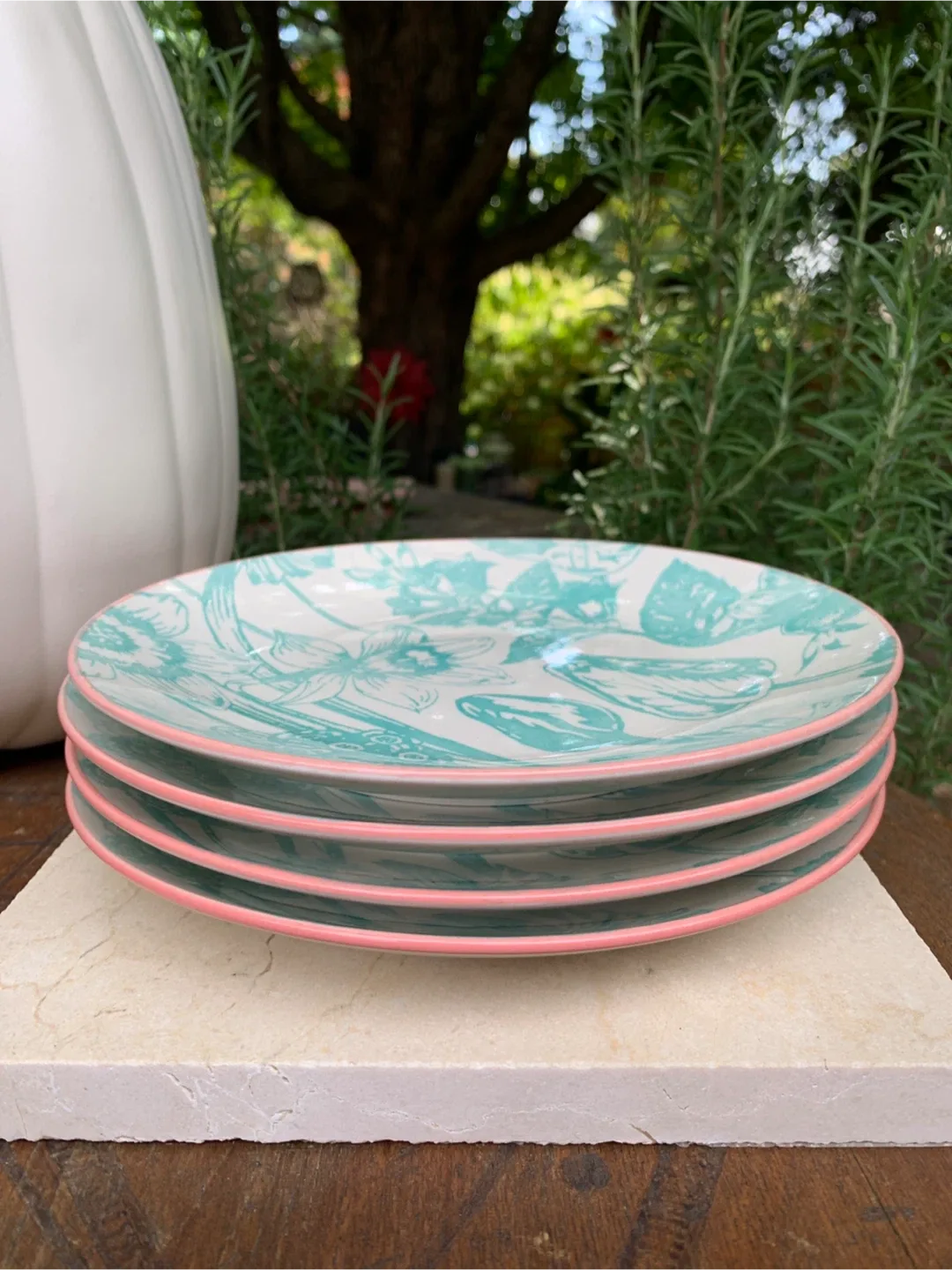 Floral Stoneware Plates-Set of Four image indicator(8)