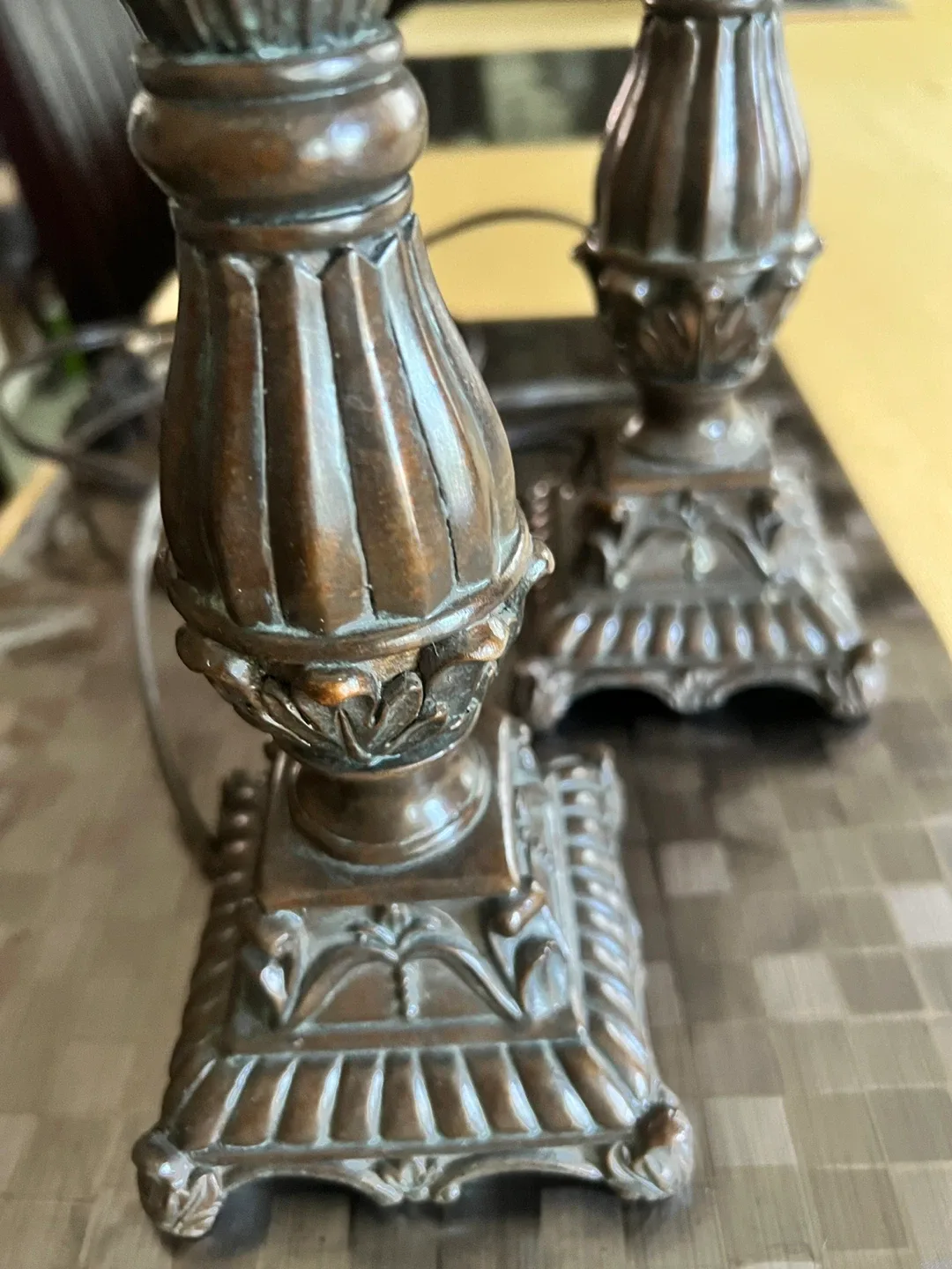 Pair of Bronze Finish Table Lamps, 12" Tall image indicator(2)