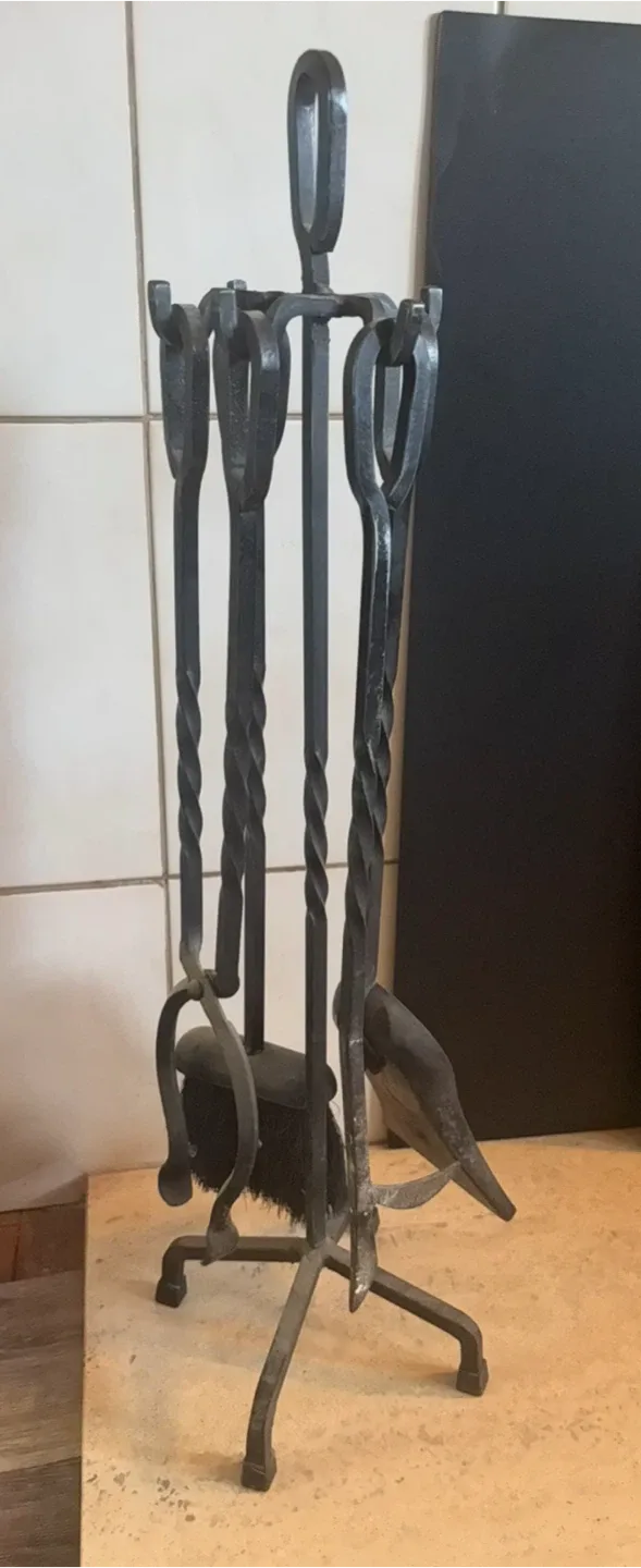 Fireplace Tool Set - Black Iron