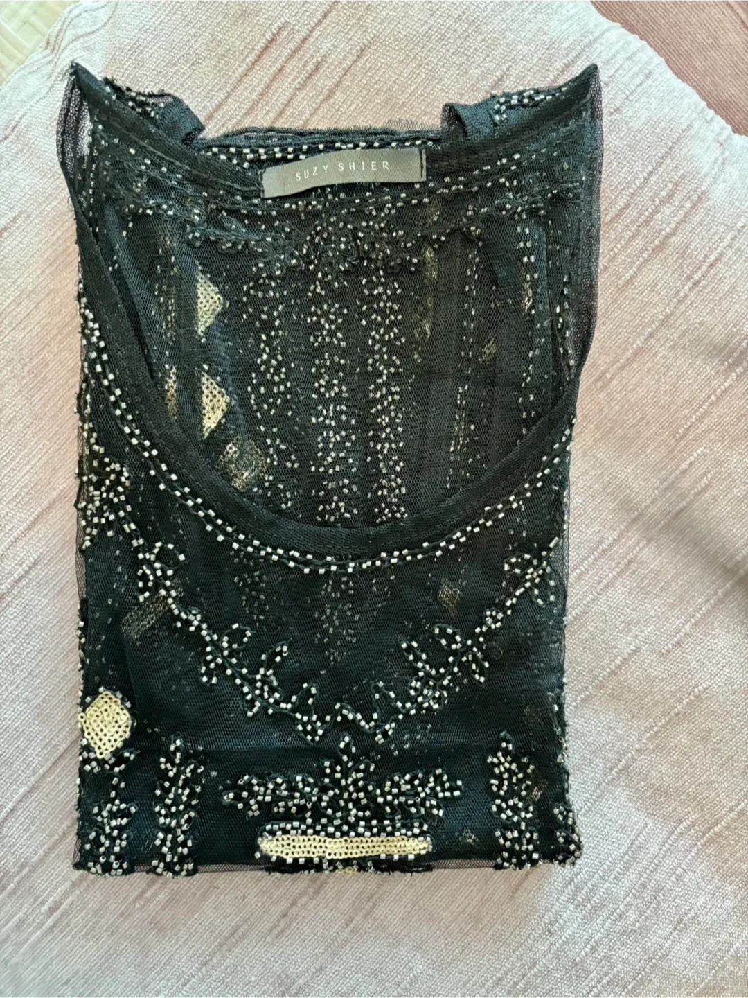 Suzy Shier Black Beaded Tank Top - Size S image indicator(6)