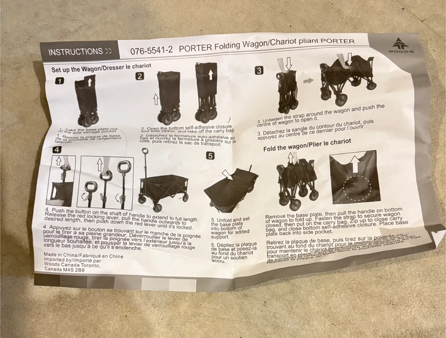 Woods Porter Folding Wagon - Chariot Pliant image indicator(8)