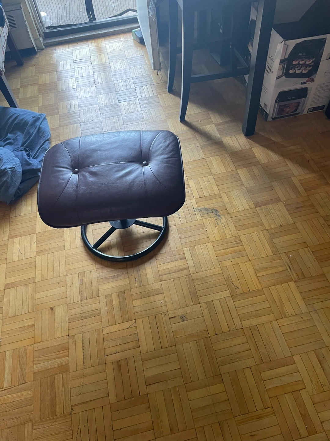 Brown Leather Ottoman - photo 2