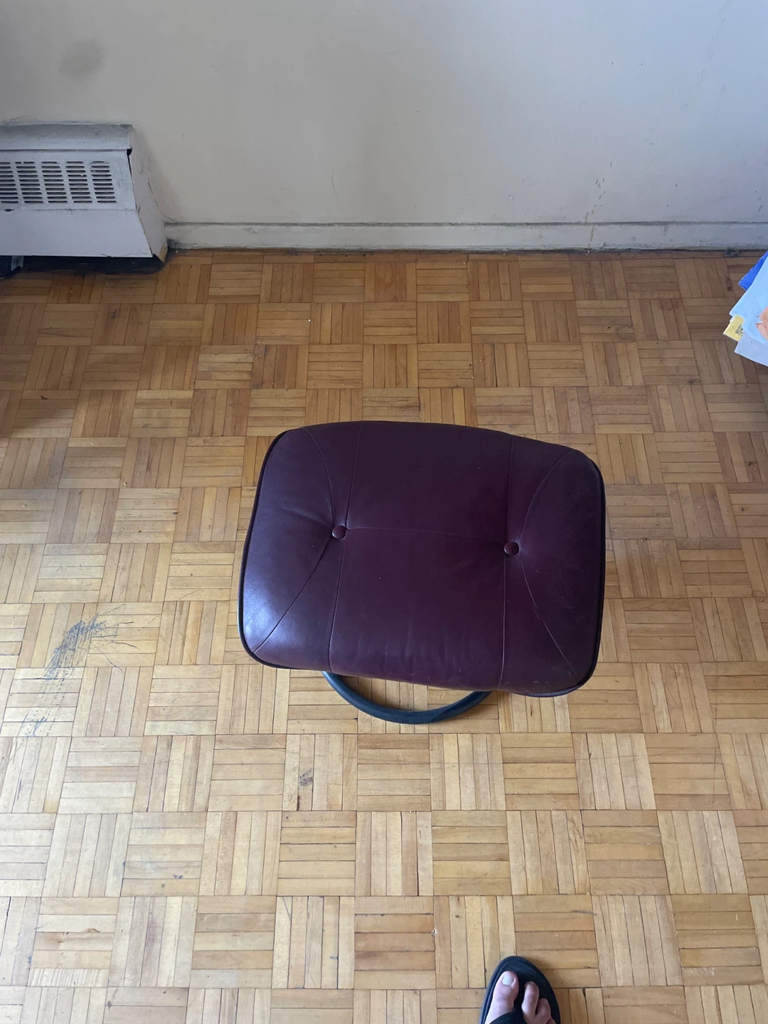 Brown Leather Ottoman