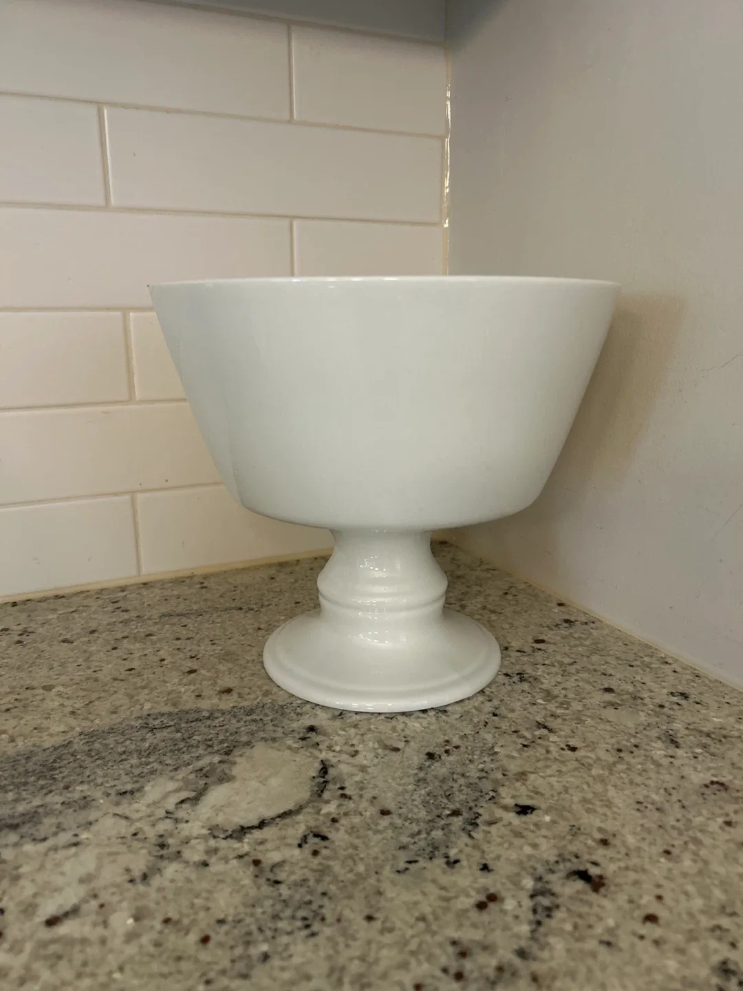 White Pedestal Bowl thumbnail