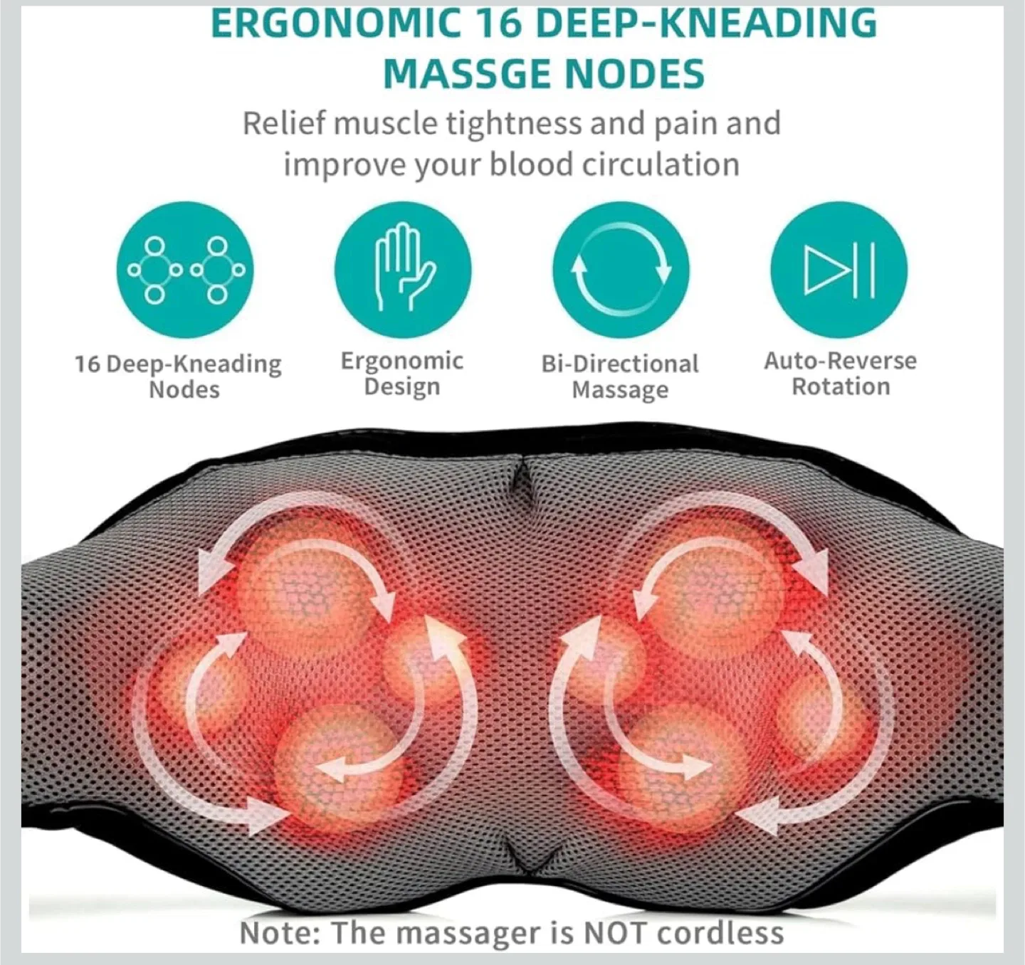 Nekteck Shiatsu Neck & Shoulder Massager image indicator(6)