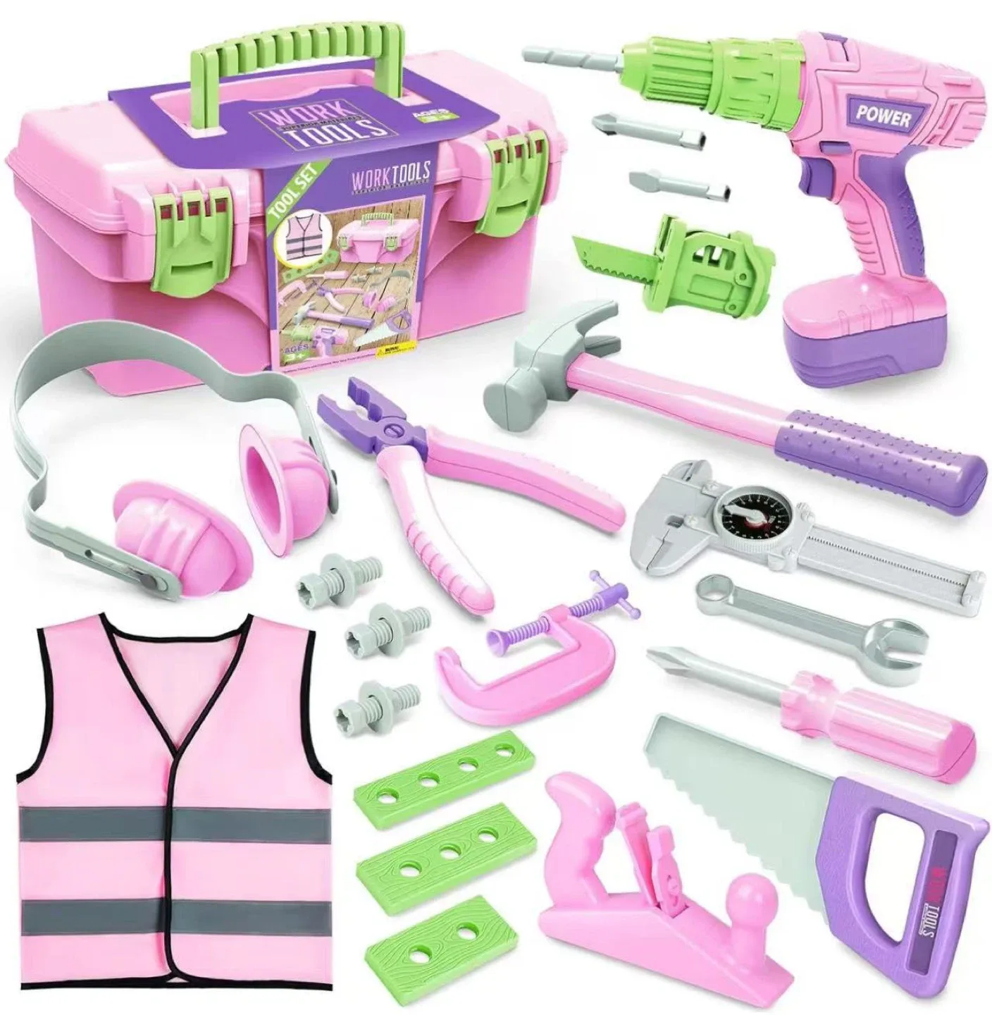 Kids Work Tools Set with Electric Drill & Toolbox thumbnail