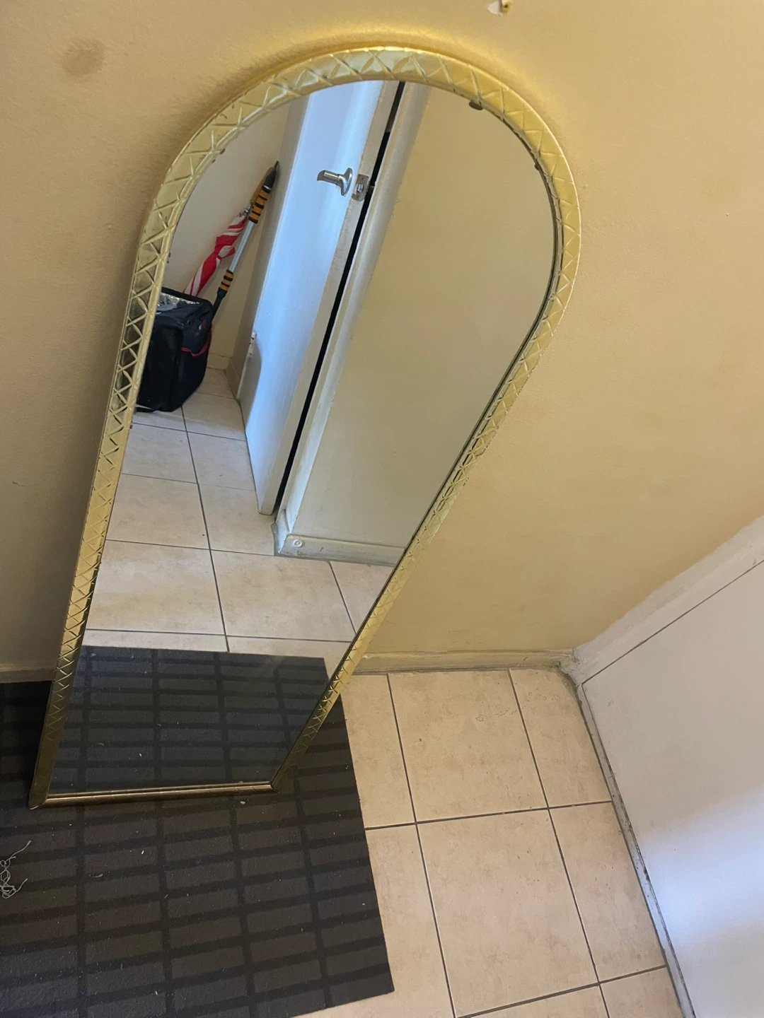 Gold Framed Arched Mirror