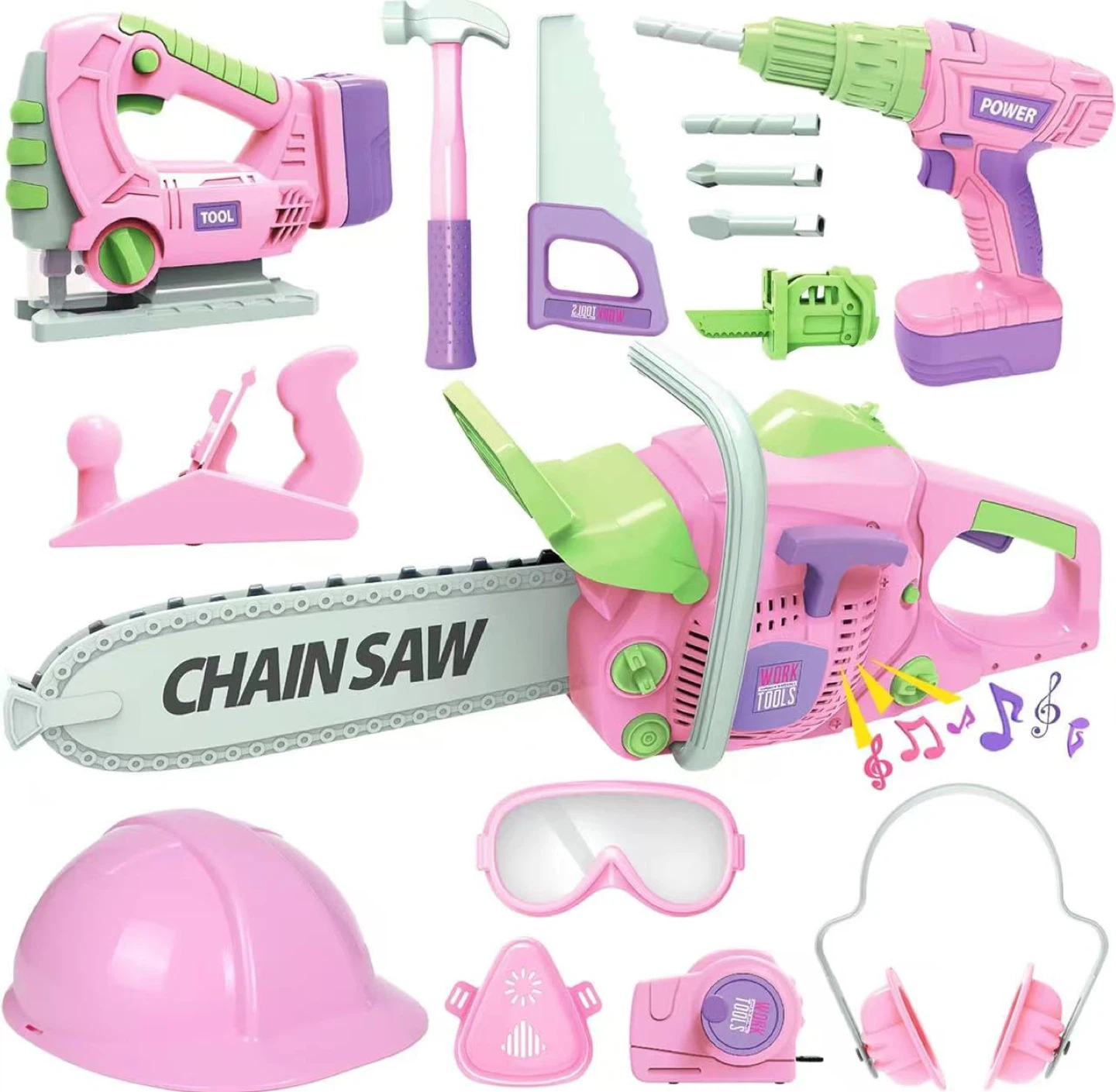 Kids Pink Toy Tool Set
